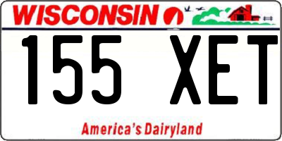WI license plate 155XET