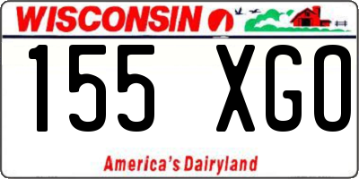 WI license plate 155XGO