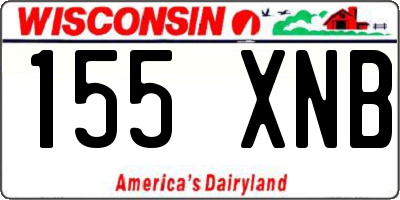 WI license plate 155XNB