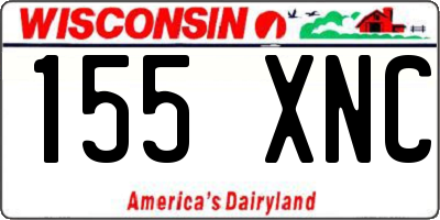 WI license plate 155XNC