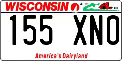 WI license plate 155XNO