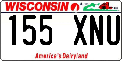 WI license plate 155XNU