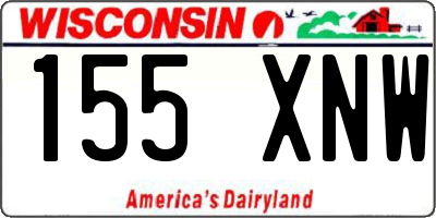 WI license plate 155XNW