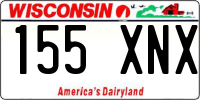 WI license plate 155XNX