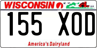 WI license plate 155XOD