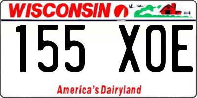 WI license plate 155XOE