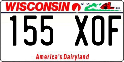 WI license plate 155XOF