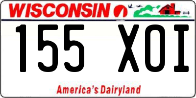 WI license plate 155XOI