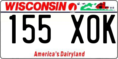 WI license plate 155XOK