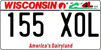 WI license plate 155XOL