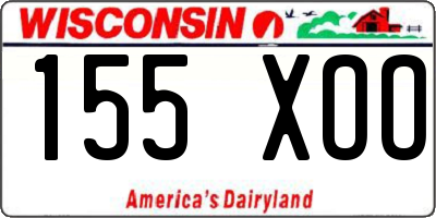 WI license plate 155XOO