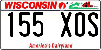 WI license plate 155XOS