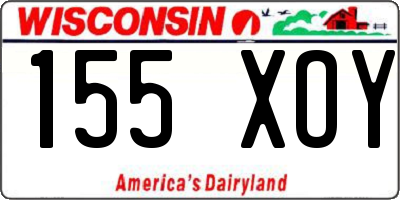 WI license plate 155XOY