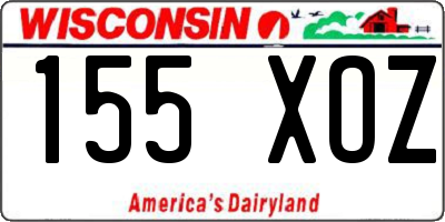 WI license plate 155XOZ