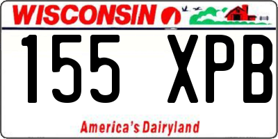 WI license plate 155XPB