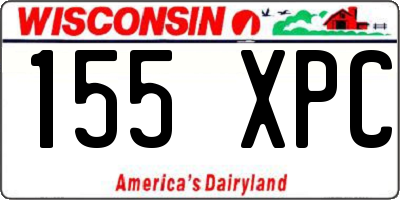 WI license plate 155XPC