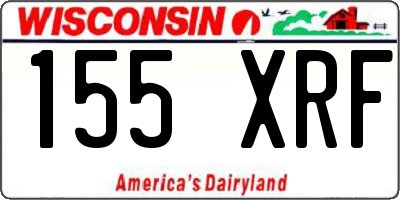 WI license plate 155XRF