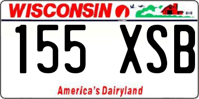 WI license plate 155XSB