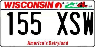WI license plate 155XSW