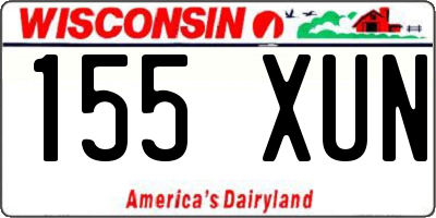 WI license plate 155XUN