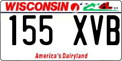 WI license plate 155XVB