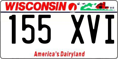 WI license plate 155XVI