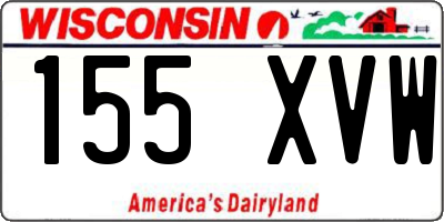WI license plate 155XVW