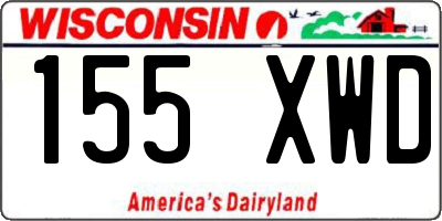 WI license plate 155XWD