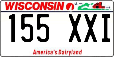 WI license plate 155XXI