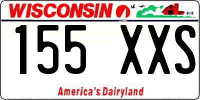 WI license plate 155XXS