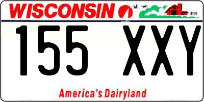 WI license plate 155XXY