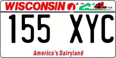 WI license plate 155XYC