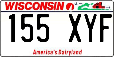 WI license plate 155XYF
