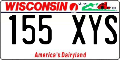 WI license plate 155XYS