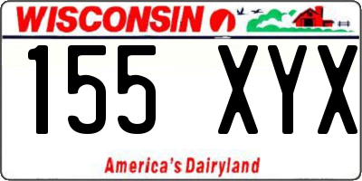 WI license plate 155XYX