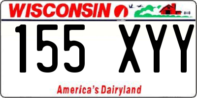 WI license plate 155XYY