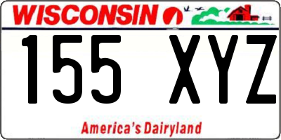 WI license plate 155XYZ