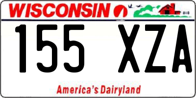 WI license plate 155XZA