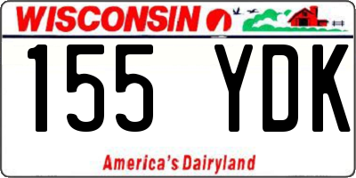 WI license plate 155YDK