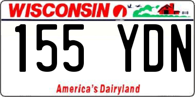 WI license plate 155YDN