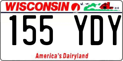 WI license plate 155YDY