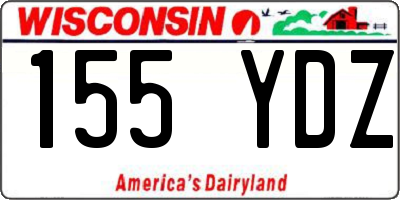 WI license plate 155YDZ