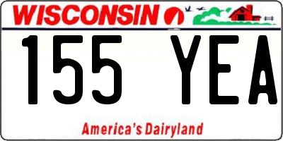 WI license plate 155YEA