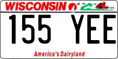WI license plate 155YEE