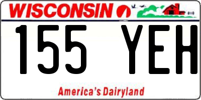 WI license plate 155YEH