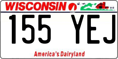 WI license plate 155YEJ