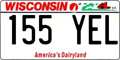 WI license plate 155YEL