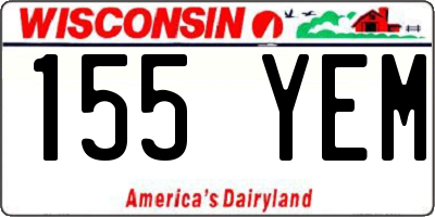 WI license plate 155YEM