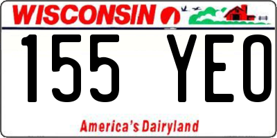 WI license plate 155YEO