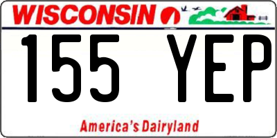 WI license plate 155YEP